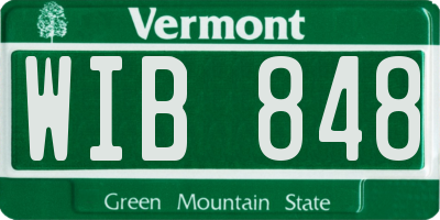 VT license plate WIB848