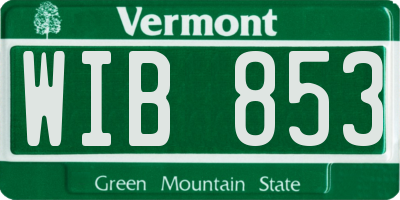 VT license plate WIB853