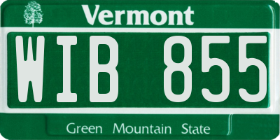 VT license plate WIB855