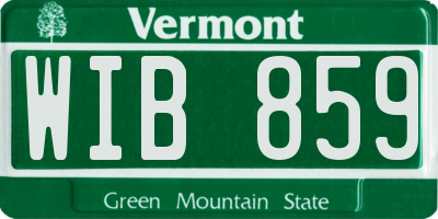 VT license plate WIB859