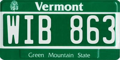 VT license plate WIB863