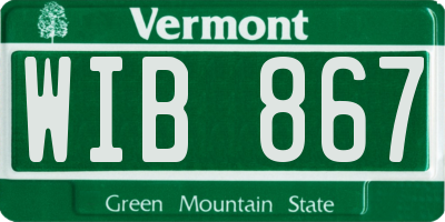 VT license plate WIB867