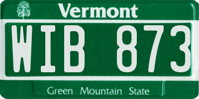 VT license plate WIB873