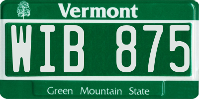 VT license plate WIB875