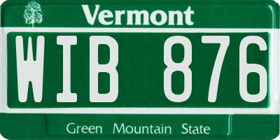 VT license plate WIB876