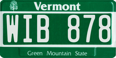 VT license plate WIB878