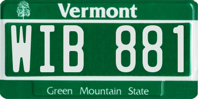 VT license plate WIB881