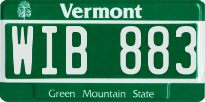 VT license plate WIB883