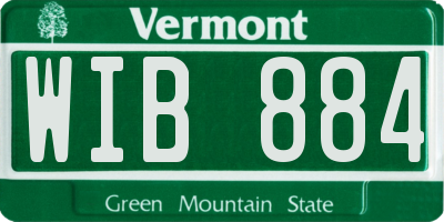VT license plate WIB884