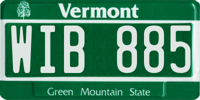 VT license plate WIB885