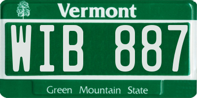 VT license plate WIB887