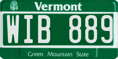 VT license plate WIB889