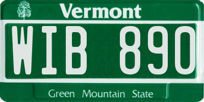 VT license plate WIB890