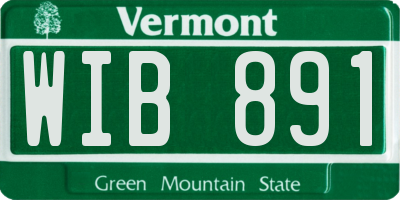 VT license plate WIB891