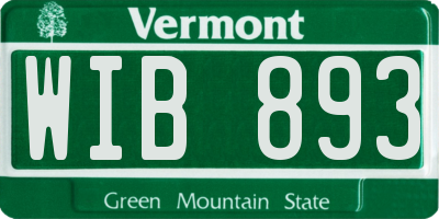 VT license plate WIB893