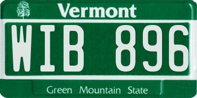 VT license plate WIB896