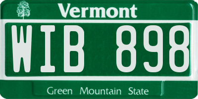 VT license plate WIB898