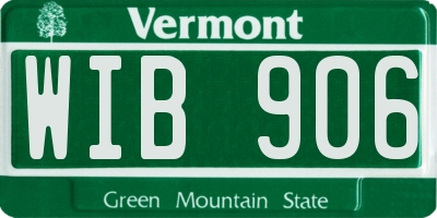 VT license plate WIB906