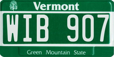 VT license plate WIB907