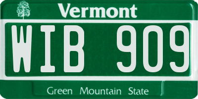 VT license plate WIB909