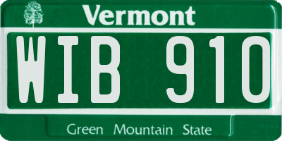 VT license plate WIB910
