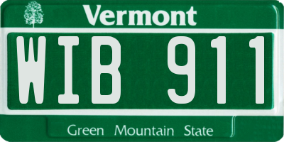 VT license plate WIB911