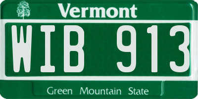 VT license plate WIB913