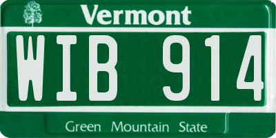 VT license plate WIB914