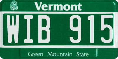 VT license plate WIB915