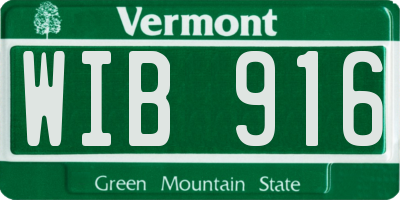 VT license plate WIB916