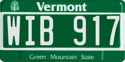 VT license plate WIB917