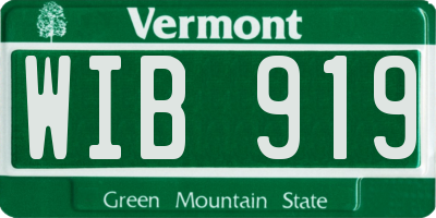 VT license plate WIB919