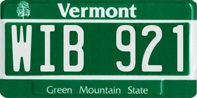 VT license plate WIB921