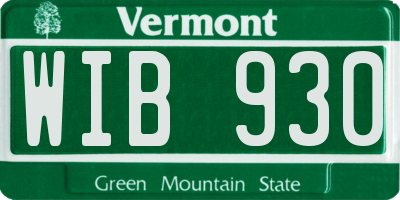 VT license plate WIB930