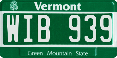 VT license plate WIB939