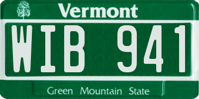 VT license plate WIB941