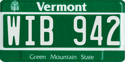 VT license plate WIB942
