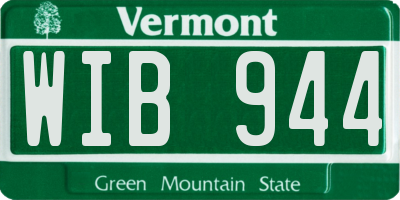 VT license plate WIB944