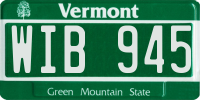 VT license plate WIB945