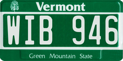 VT license plate WIB946