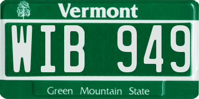 VT license plate WIB949