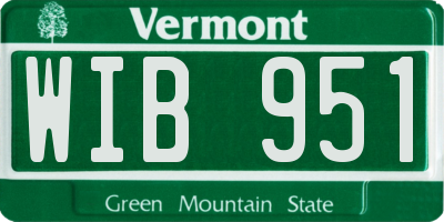 VT license plate WIB951
