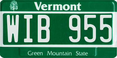 VT license plate WIB955