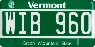 VT license plate WIB960