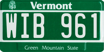 VT license plate WIB961