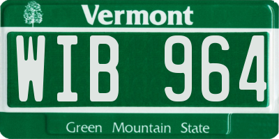 VT license plate WIB964