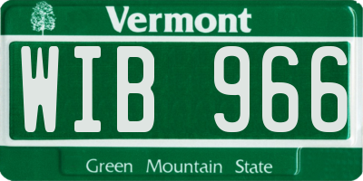 VT license plate WIB966
