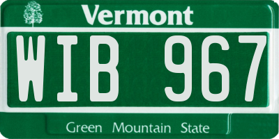 VT license plate WIB967
