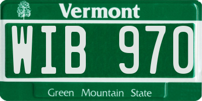VT license plate WIB970
