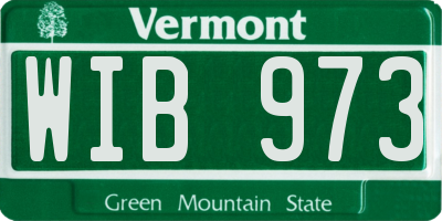 VT license plate WIB973
